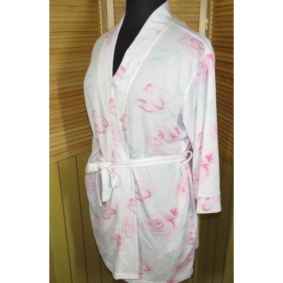Dream Lover Floral Lightweight Waffle Knit Robe With Pockets Size Large - Picture 6 of 6